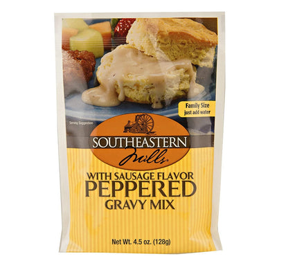 Old-Fashioned Peppered Gravy Mix With Sausage Flavor by Southeastern Mills, 4.5 Oz.