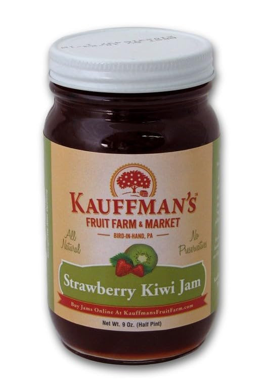 Strawberry Kiwi Jam, All Natural, No Preservatives, 9 oz. Jar