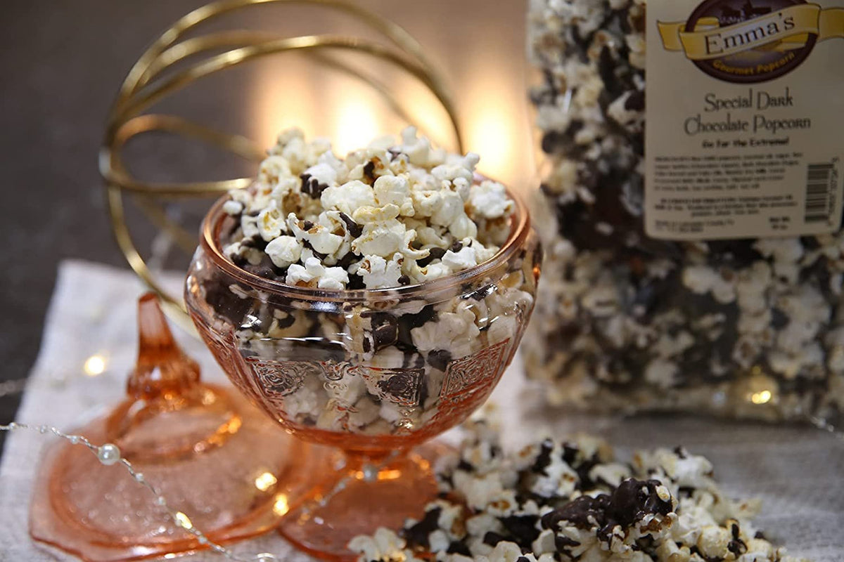 Emma's Gourmet Popcorn - Special Dark Chocolate Popcorn - 16 Oz. Bag