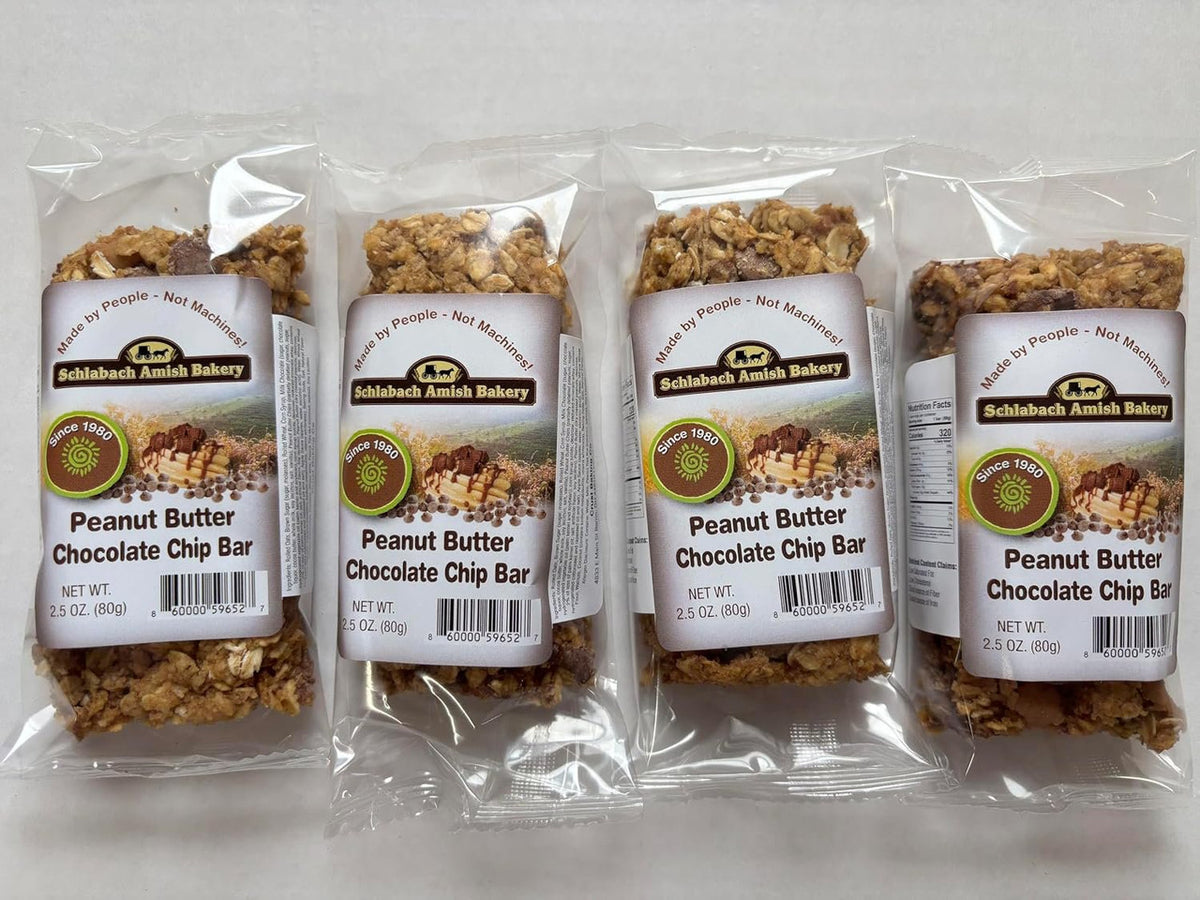 AmishTastes Homemade, Lightly Sweetened, Soft & Chewy Chocolate Chip Granola Bars by Schlabach, 2.8 Oz.