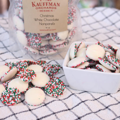 White Chocolate Nonpareils Christmas Candy