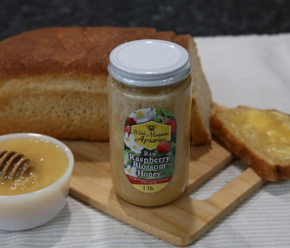 Raspberry Blossom Honey by Welsh Mountain Apiaries, Raw and Unfiltered, Wild Foraged Honey