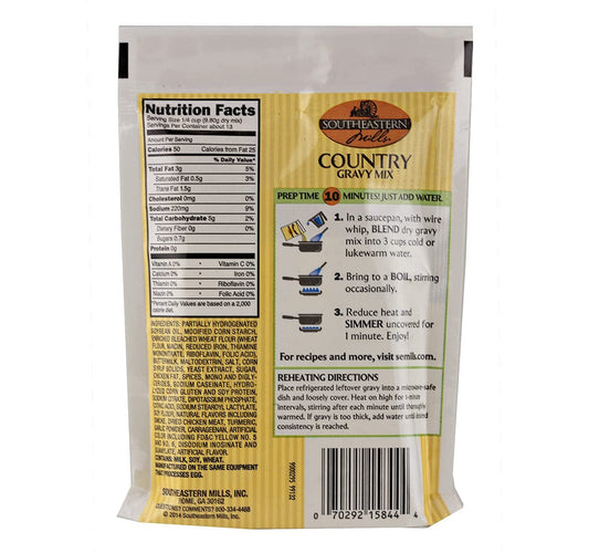 Country Gravy Mix by Southeastern Mills, 4.5 Oz.