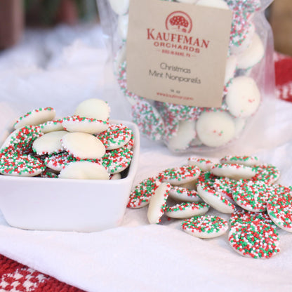 Mint White Chocolate Nonpareil Christmas Candy