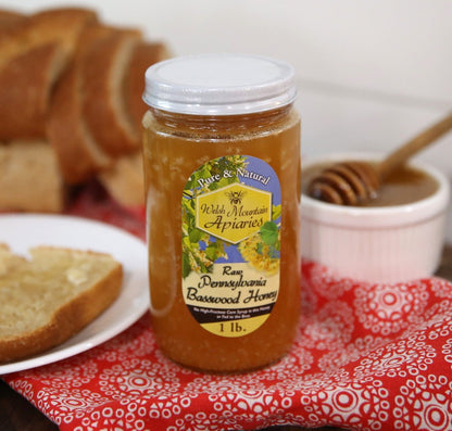 Pennsylvania Basswood Honey by Welsh Mountain Apiaries, Raw and Unfiltered