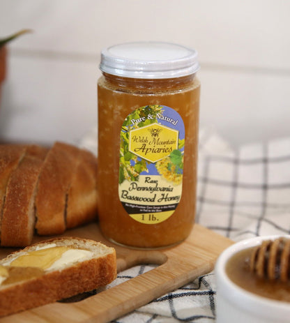 Pennsylvania Basswood Honey by Welsh Mountain Apiaries, Raw and Unfiltered