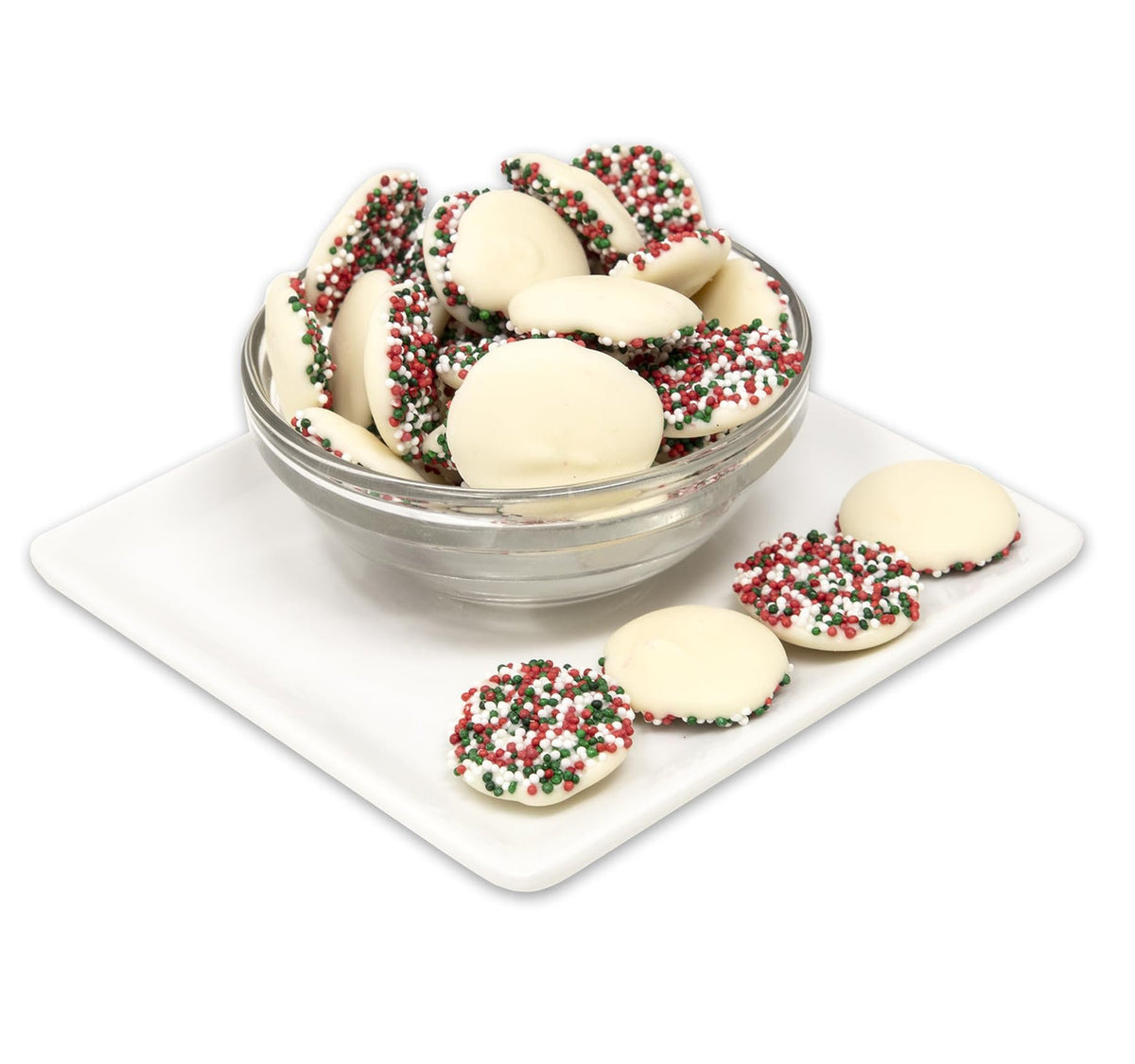 Mint White Chocolate Nonpareil Christmas Candy
