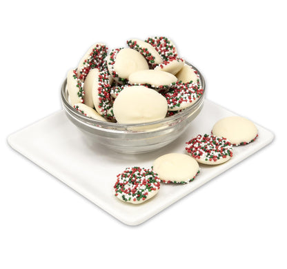 Mint White Chocolate Nonpareil Christmas Candy