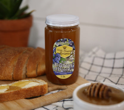 Blueberry Blossom Honey by Welsh Mountain Apiaries, Raw and Unfiltered, Wild Foraged Honey