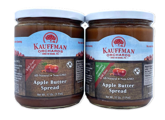 Apple Butter Variety Pack, Original & No Sugar Added, 17 oz Jars