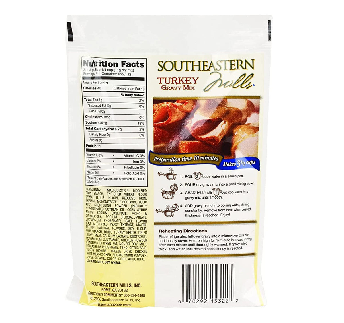 Roast Turkey Gravy Mix by Southeastern Mills, 3 Oz.