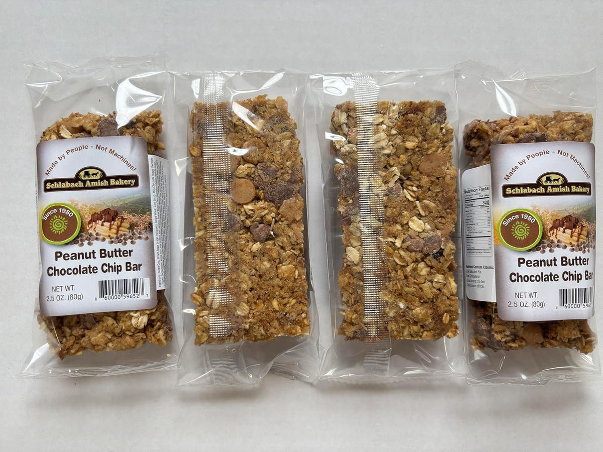 AmishTastes Homemade, Lightly Sweetened, Soft & Chewy Chocolate Chip Granola Bars by Schlabach, 2.8 Oz.