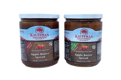 Apple Butter Variety Pack, Original & No Sugar Added, 17 oz Jars
