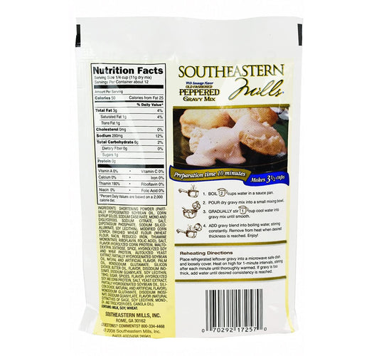 Old-Fashioned Peppered Gravy Mix With Sausage Flavor by Southeastern Mills, 4.5 Oz.