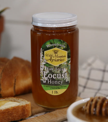 Pennsylvania Locust Honey by Welsh Mountain Apiaries, Raw and Unfiltered, Wild Forage Honey
