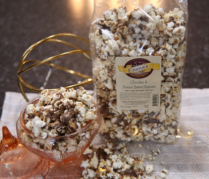 Emma's Gourmet Popcorn - Chocolate and Peanut Butter Popcorn - 18 Oz. Bag