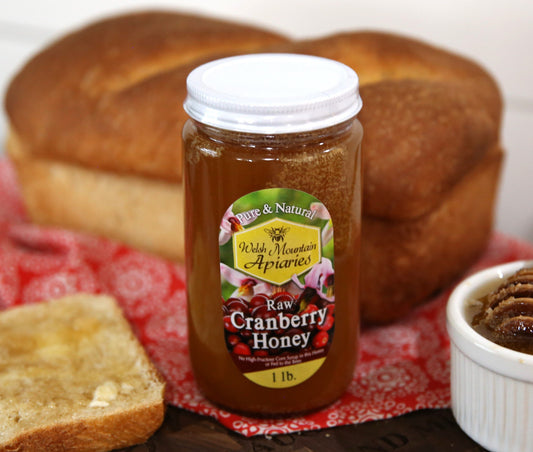 Cranberry Blossom Honey by Welsh Mountain Apiaries, Raw and Unfiltered, Wild Foraged Honey