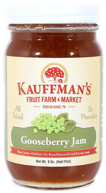 All-Natural Gooseberry Jam, No Preservatives, 9 oz. Jar