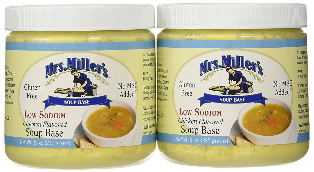 Mrs Millers Homestyle Low Sodium Chicken Soup Base, Gluten Free No MSG Added, (2 Pack)
