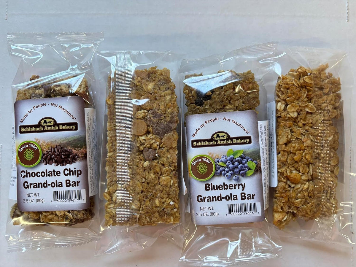 AmishTastes Homemade, Lightly Sweetened, Soft & Chewy Chocolate Chip Granola Bars by Schlabach, 2.8 Oz.