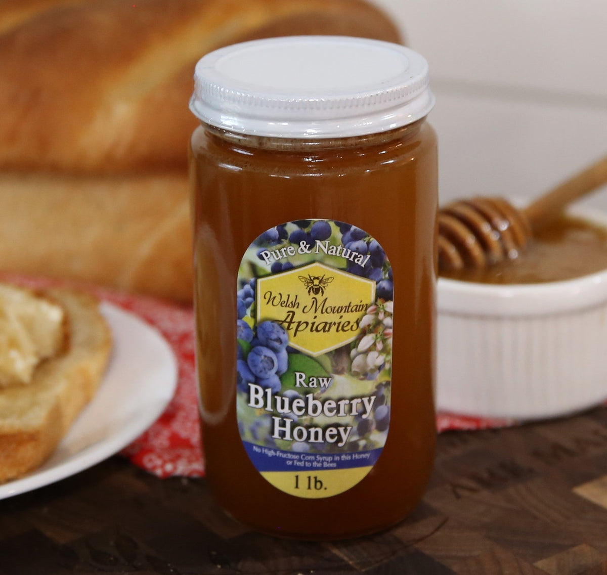 Blueberry Blossom Honey by Welsh Mountain Apiaries, Raw and Unfiltered, Wild Foraged Honey