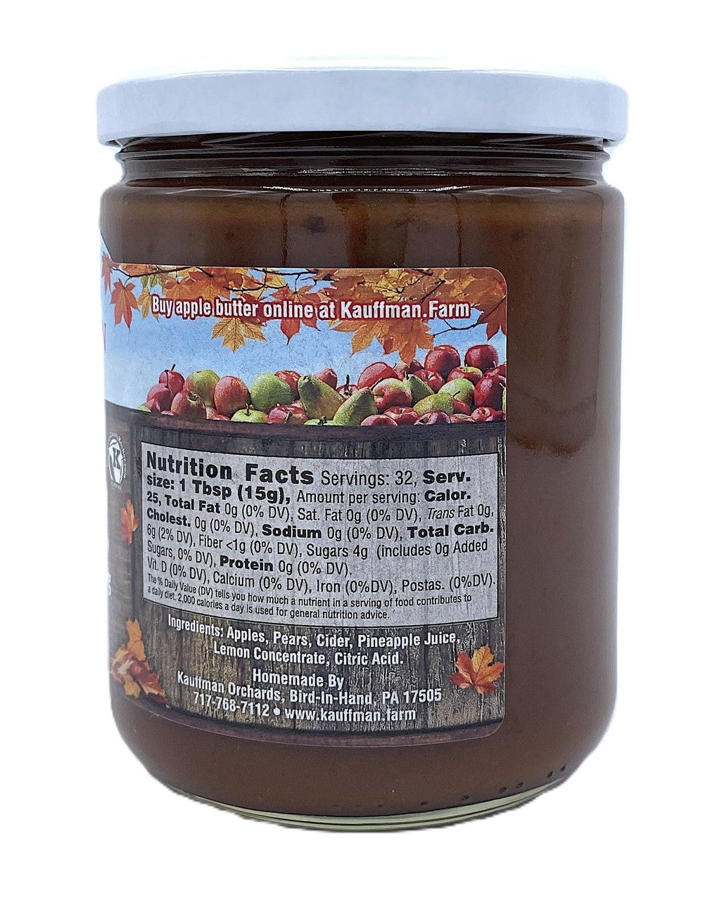 Thanksgiving Apple Butter Spread, No Sugar Added, 17 oz. Jar