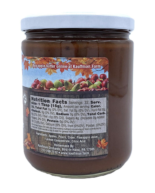 Thanksgiving Apple Butter Spread, No Sugar Added, 17 oz. Jar