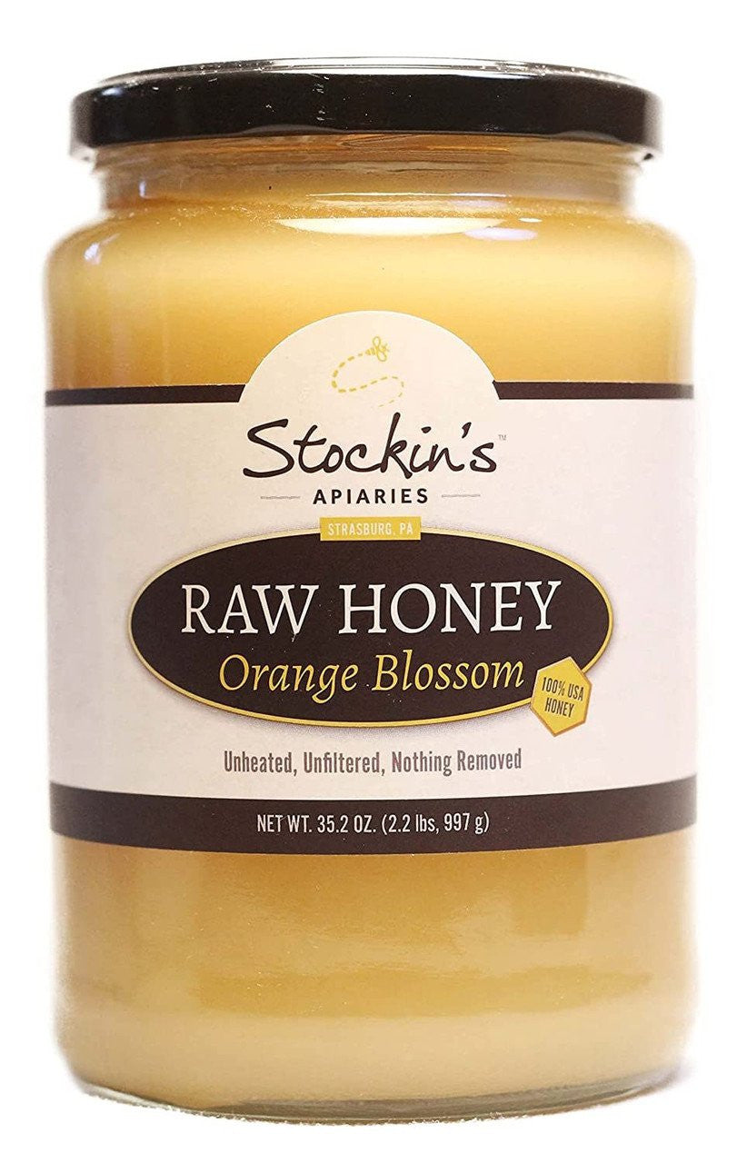 Raw Orange Blossom Honey, Unheated and Unfiltered