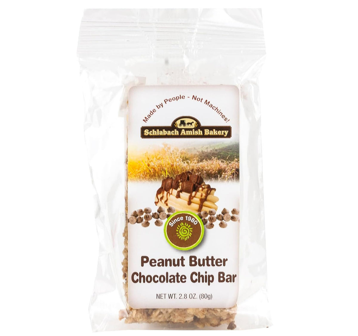 AmishTastes Homemade, Lightly Sweetened, Soft & Chewy Chocolate Chip Granola Bars by Schlabach, 2.8 Oz.