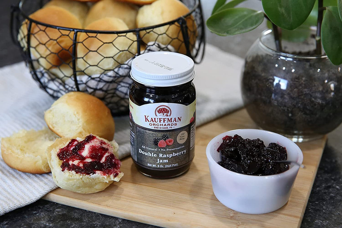 Double Raspberry Jam, All Natural, No Preservatives, 9 oz. Jar
