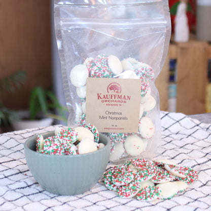 Mint White Chocolate Nonpareil Christmas Candy