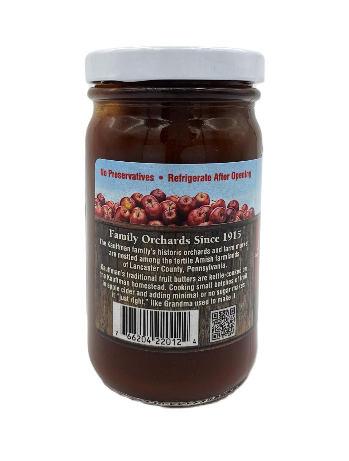 Kauffman Orchards Apple Butter Spread, With Sugar and Spice, 8.5 oz. Jar