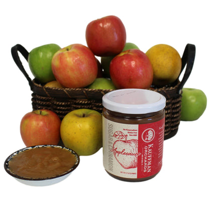 Kauffman Orchards Small Batch Applesauce, With Sugar and Cinnamon, 17 Ounce Jar