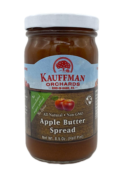 Kauffman Orchards Apple Butter Spread, Plain, No Sugar or Spice, 8.5 oz. Jar