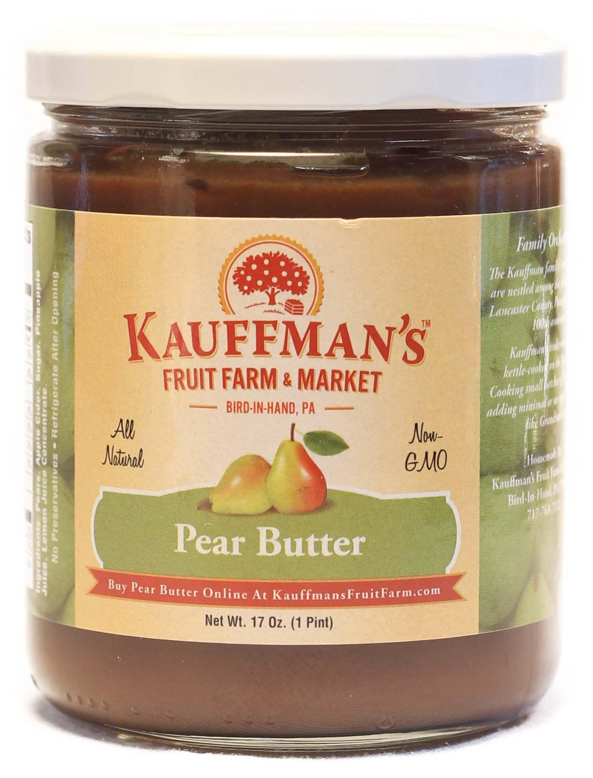 Kauffman Orchards Pear Butter Spread, 17 oz. Jar