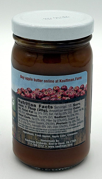 Kauffman Orchards "BEAR" Apple Butter Spread, Sugar-Free, Made with Brak Fuji, Evercrisp, Ambrosia, and Red Delicious Apples, 8.5 Oz. Jar