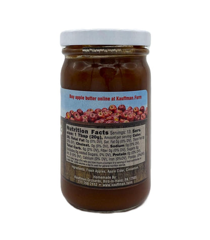 Kauffman Orchards Apple Butter Spread, No Sugar with Spice, 8.5 oz. Jar