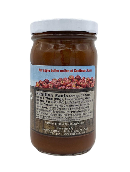 Kauffman Orchards Apple Butter Spread, Plain, No Sugar or Spice, 8.5 oz. Jar